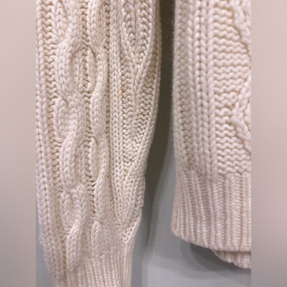 Vintage Fisherman Sears Kings Road Sweater Cream Diamond Cable Knit Crew Size M - Picture 8 of 8